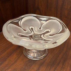 Vintage Mikasa crystal Royal Symphony frosted pedestal candy dish